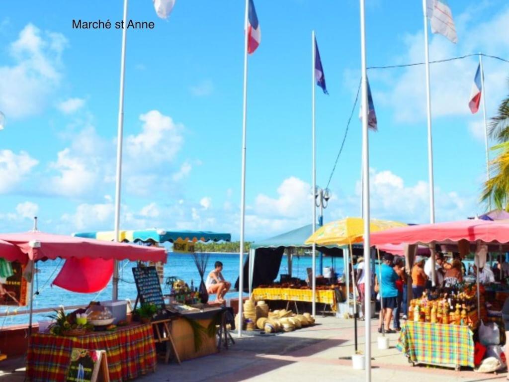 Studio Village Vacances,Vue Mer, Plage A 30M ,Wifi A Sainte Anne 外观 照片